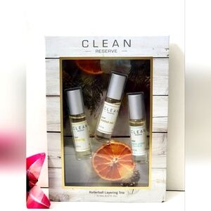 CLEAN RESERVE ROLLERBAL LAYERING TRIO 3 x 0.17 oz Warm Cotton, Citron Fig, Oud